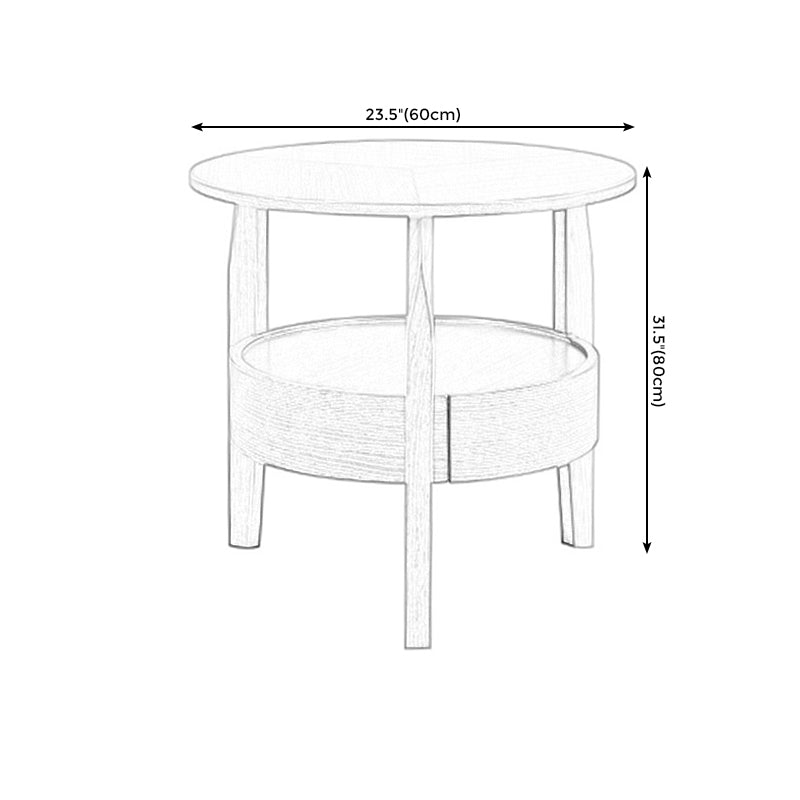 French Country Style Cocktail Table Wood/dark Coffee/walnut Solid Wood Round Coffee Table Clearhalo 'Coffee & Accent Tables' 'End & Side Tables' 'end_side_table' 'Furniture' 'furniture_end_side_table' 'Living Room Furniture' 5058089