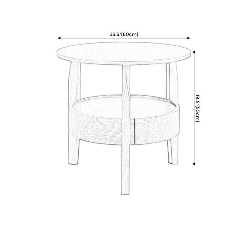 French Country Style Cocktail Table Wood/dark Coffee/walnut Solid Wood Round Coffee Table Clearhalo 'Coffee & Accent Tables' 'End & Side Tables' 'end_side_table' 'Furniture' 'furniture_end_side_table' 'Living Room Furniture' 5058090