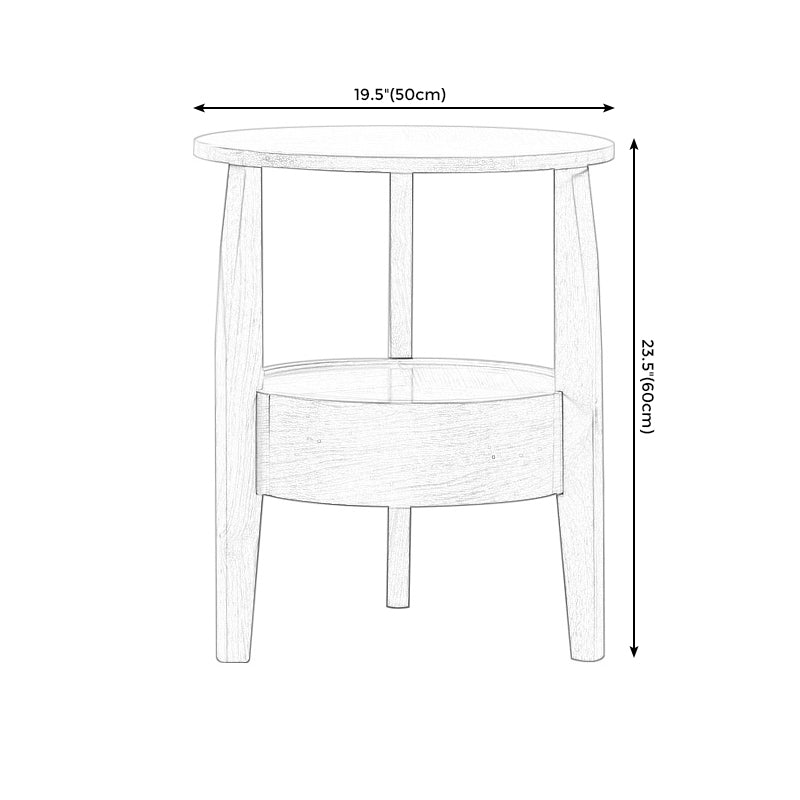 French Country Style Cocktail Table Wood/dark Coffee/walnut Solid Wood Round Coffee Table Clearhalo 'Coffee & Accent Tables' 'End & Side Tables' 'end_side_table' 'Furniture' 'furniture_end_side_table' 'Living Room Furniture' 5058092
