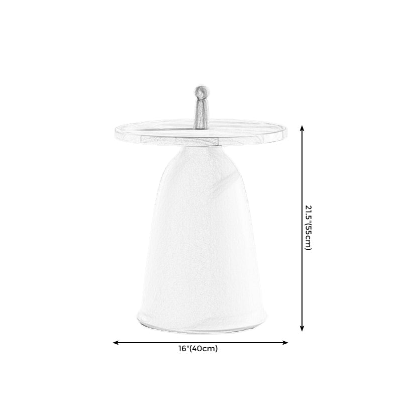 Nordic Style Round Coffee Table Wood Color Rubber Wood Top and Metal Base Cocktail Table Clearhalo 'Coffee & Accent Tables' 'End & Side Tables' 'end_side_table' 'end_side_tables' 'furn' 'furn_end_side_tables' 'Furniture' 'furniture_end_side_table' 'Living Room Furniture' 5058132