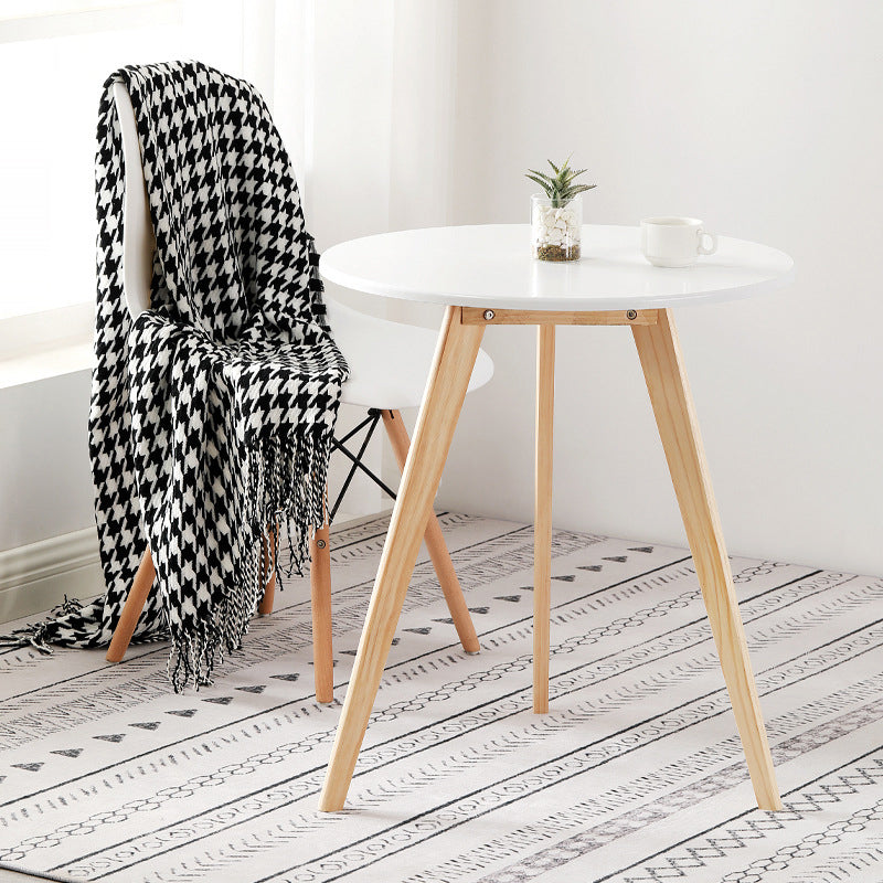 3 Legs End Table Natural/black/white Round Wood Side End Table 24"H x 19"L x 19"W Natural White Clearhalo 'Coffee & Accent Tables' 'End & Side Tables' 'end_side_table' 'Furniture' 'furniture_end_side_table' 'Living Room Furniture' 5058134