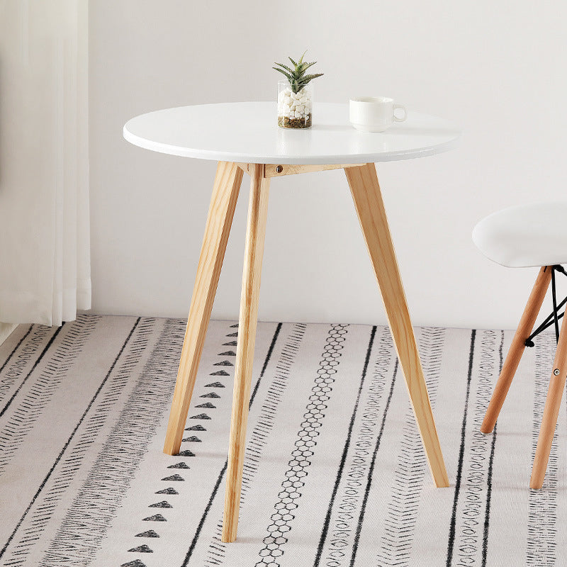 3 Legs End Table Natural/black/white Round Wood Side End Table 27.6"L x 27.6"W x 27.6"H Natural White Clearhalo 'Coffee & Accent Tables' 'End & Side Tables' 'end_side_table' 'Furniture' 'furniture_end_side_table' 'Living Room Furniture' 5058139