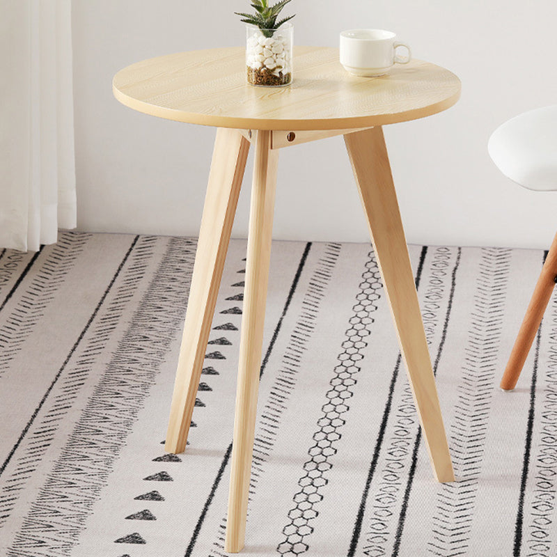 3 Legs End Table Natural/black/white Round Wood Side End Table 23.6"L x 23.6"W x 27.6"H Natural Natural Clearhalo 'Coffee & Accent Tables' 'End & Side Tables' 'end_side_table' 'Furniture' 'furniture_end_side_table' 'Living Room Furniture' 5058143