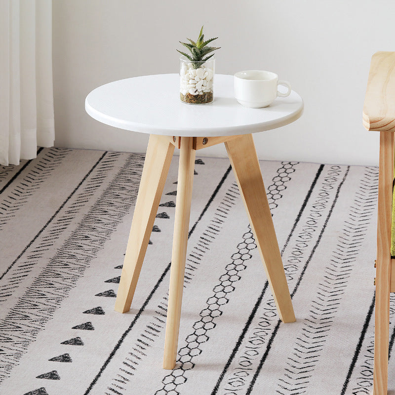 3 Legs End Table Natural/black/white Round Wood Side End Table Clearhalo 'Coffee & Accent Tables' 'End & Side Tables' 'end_side_table' 'Furniture' 'furniture_end_side_table' 'Living Room Furniture' 5058147