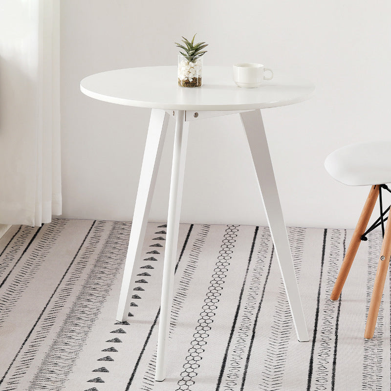 3 Legs End Table Natural/black/white Round Wood Side End Table 23.6"L x 23.6"W x 27.6"H White White Clearhalo 'Coffee & Accent Tables' 'End & Side Tables' 'end_side_table' 'Furniture' 'furniture_end_side_table' 'Living Room Furniture' 5058149