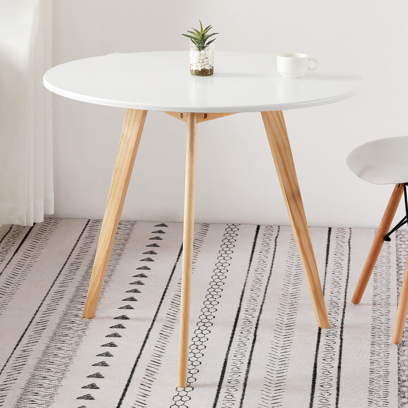 3 Legs End Table Natural/black/white Round Wood Side End Table 31.5"L x 31.5"W x 27.6"H Natural White Clearhalo 'Coffee & Accent Tables' 'End & Side Tables' 'end_side_table' 'Furniture' 'furniture_end_side_table' 'Living Room Furniture' 5058151