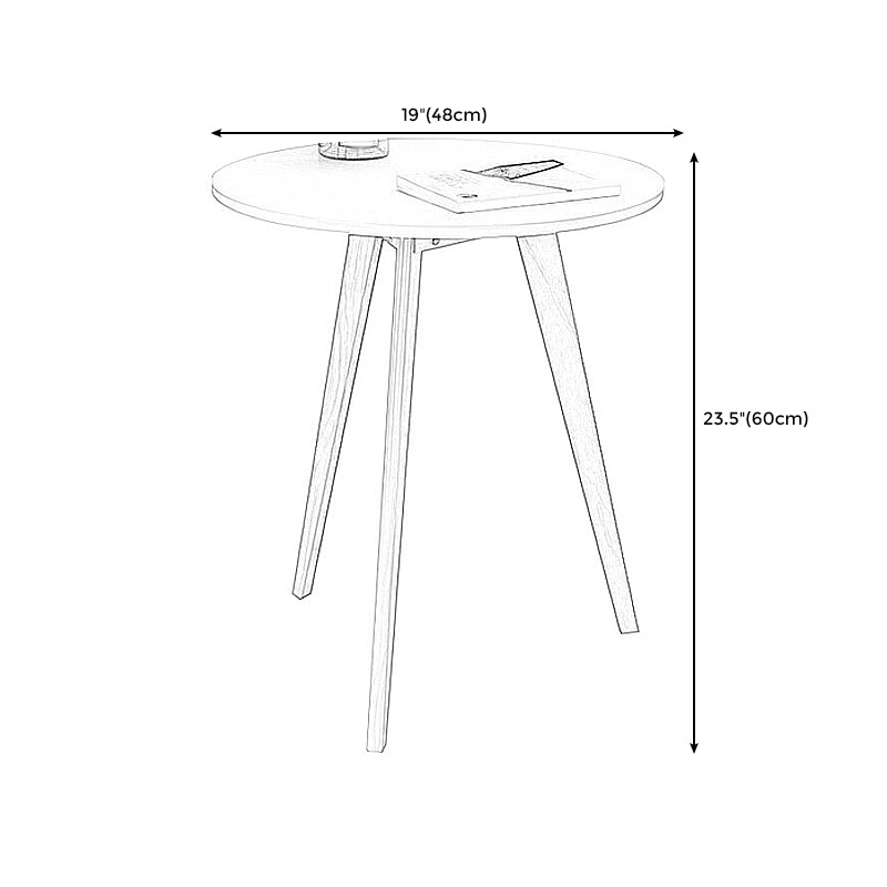 3 Legs End Table Natural/black/white Round Wood Side End Table Clearhalo 'Coffee & Accent Tables' 'End & Side Tables' 'end_side_table' 'Furniture' 'furniture_end_side_table' 'Living Room Furniture' 5058155