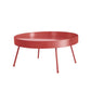Mid-century Modern 4 Legs Cocktail Table Metal Round Coffee Table 31.5"L x 31.5"W x 13"H Burgundy Clearhalo 'Coffee & Accent Tables' 'End & Side Tables' 'end_side_table' 'end_side_tables' 'furn' 'furn_end_side_tables' 'Furniture' 'furniture_end_side_table' 'Living Room Furniture' 5058161