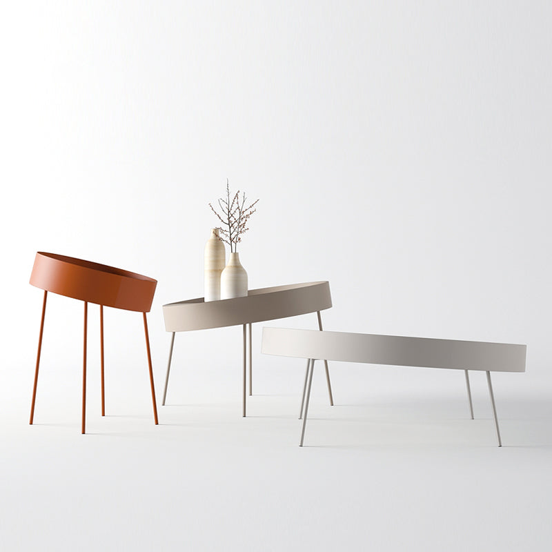 Mid-century Modern 4 Legs Cocktail Table Metal Round Coffee Table Clearhalo 'Coffee & Accent Tables' 'End & Side Tables' 'end_side_table' 'end_side_tables' 'furn' 'furn_end_side_tables' 'Furniture' 'furniture_end_side_table' 'Living Room Furniture' 5058162