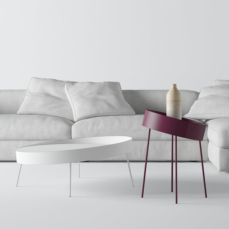 Mid-century Modern 4 Legs Cocktail Table Metal Round Coffee Table Clearhalo 'Coffee & Accent Tables' 'End & Side Tables' 'end_side_table' 'end_side_tables' 'furn' 'furn_end_side_tables' 'Furniture' 'furniture_end_side_table' 'Living Room Furniture' 5058163