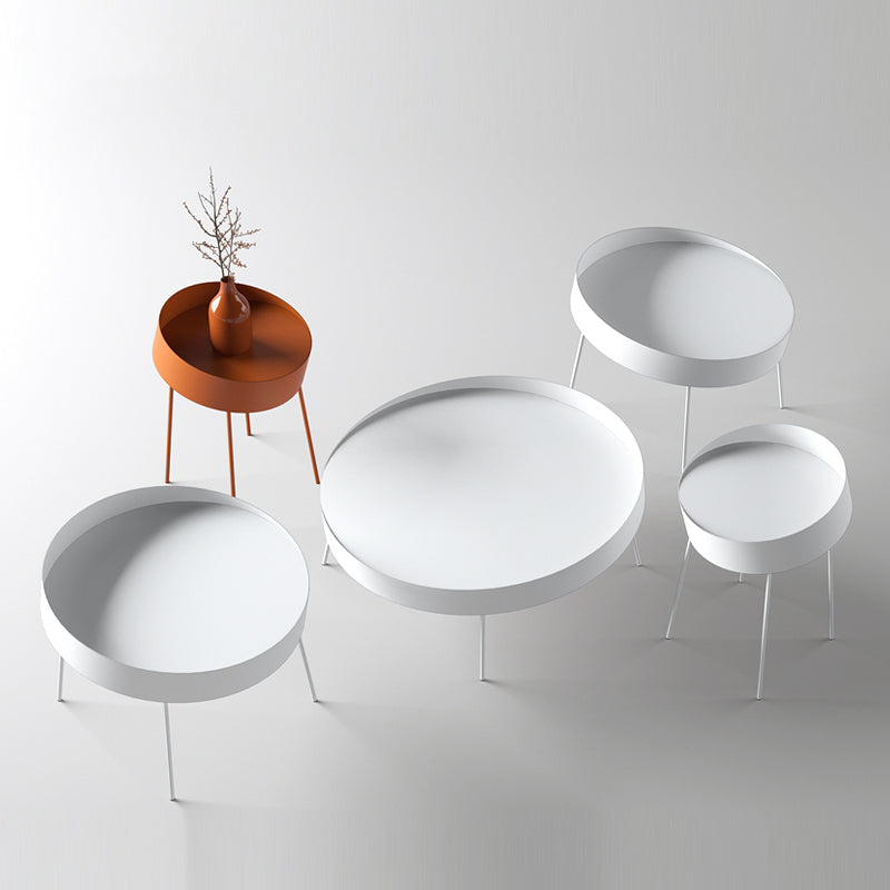 Mid-century Modern 4 Legs Cocktail Table Metal Round Coffee Table Clearhalo 'Coffee & Accent Tables' 'End & Side Tables' 'end_side_table' 'end_side_tables' 'furn' 'furn_end_side_tables' 'Furniture' 'furniture_end_side_table' 'Living Room Furniture' 5058165