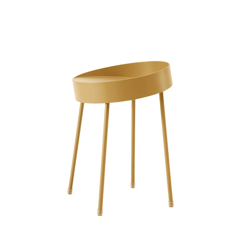 Mid-century Modern 4 Legs Cocktail Table Metal Round Coffee Table 16"L x 16"W x 20"H Gold Clearhalo 'Coffee & Accent Tables' 'End & Side Tables' 'end_side_table' 'end_side_tables' 'furn' 'furn_end_side_tables' 'Furniture' 'furniture_end_side_table' 'Living Room Furniture' 5058168