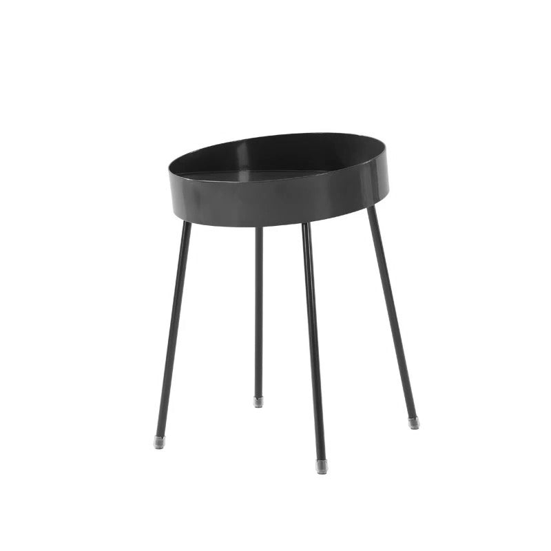 Mid-century Modern 4 Legs Cocktail Table Metal Round Coffee Table 16"L x 16"W x 20"H Black Clearhalo 'Coffee & Accent Tables' 'End & Side Tables' 'end_side_table' 'end_side_tables' 'furn' 'furn_end_side_tables' 'Furniture' 'furniture_end_side_table' 'Living Room Furniture' 5058169