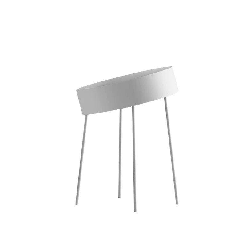 Mid-century Modern 4 Legs Cocktail Table Metal Round Coffee Table 16"L x 16"W x 20"H White Clearhalo 'Coffee & Accent Tables' 'End & Side Tables' 'end_side_table' 'end_side_tables' 'furn' 'furn_end_side_tables' 'Furniture' 'furniture_end_side_table' 'Living Room Furniture' 5058171