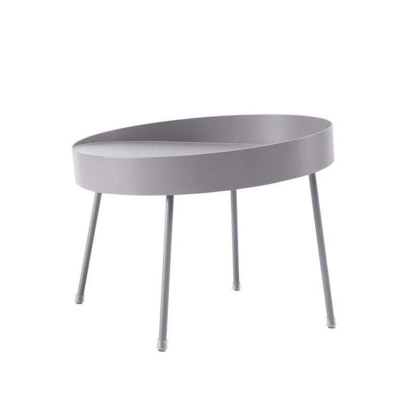 Mid-century Modern 4 Legs Cocktail Table Metal Round Coffee Table 24"L x 24"W x 16"H Grey Clearhalo 'Coffee & Accent Tables' 'End & Side Tables' 'end_side_table' 'end_side_tables' 'furn' 'furn_end_side_tables' 'Furniture' 'furniture_end_side_table' 'Living Room Furniture' 5058173