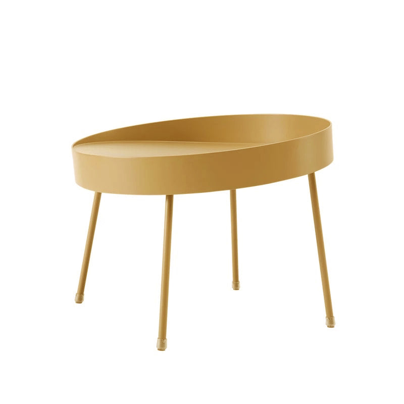 Mid-century Modern 4 Legs Cocktail Table Metal Round Coffee Table 24"L x 24"W x 16"H Gold Clearhalo 'Coffee & Accent Tables' 'End & Side Tables' 'end_side_table' 'end_side_tables' 'furn' 'furn_end_side_tables' 'Furniture' 'furniture_end_side_table' 'Living Room Furniture' 5058176