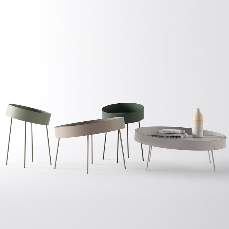 Mid-century Modern 4 Legs Cocktail Table Metal Round Coffee Table Clearhalo 'Coffee & Accent Tables' 'End & Side Tables' 'end_side_table' 'end_side_tables' 'furn' 'furn_end_side_tables' 'Furniture' 'furniture_end_side_table' 'Living Room Furniture' 5058178
