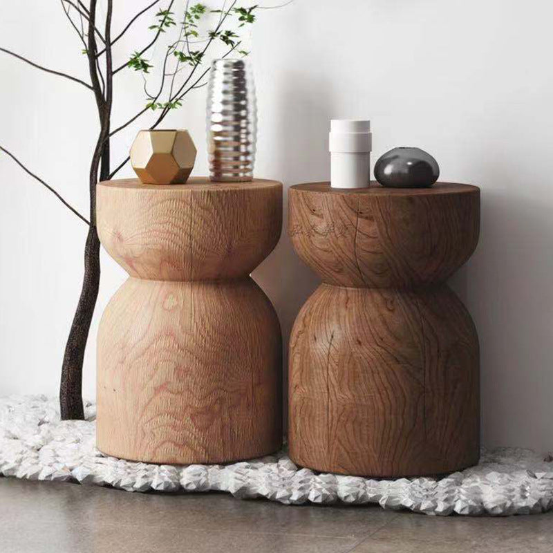 Pedestal End Table Natural/brown Round Wood Side End Table for Living Room Clearhalo 'Coffee & Accent Tables' 'End & Side Tables' 'end_side_table' 'end_side_tables' 'furn' 'furn_end_side_tables' 'Furniture' 'furniture_end_side_table' 'Living Room Furniture' 5058183