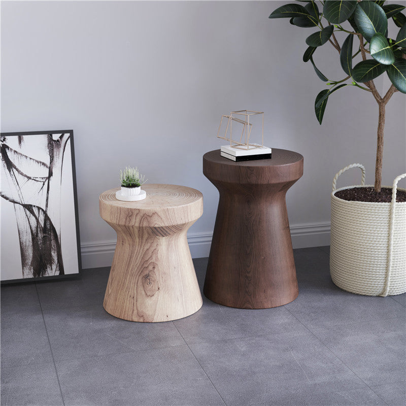 Pedestal End Table Natural/brown Round Wood Side End Table for Living Room Clearhalo 'Coffee & Accent Tables' 'End & Side Tables' 'end_side_table' 'end_side_tables' 'furn' 'furn_end_side_tables' 'Furniture' 'furniture_end_side_table' 'Living Room Furniture' 5058184