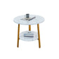 3 Legs Base Design Cocktail Table Brown/white/black Wood-paneled Round Coffee Table Clearhalo 'Coffee & Accent Tables' 'End & Side Tables' 'end_side_table' 'end_side_tables' 'furn' 'furn_end_side_tables' 'Furniture' 'furniture_end_side_table' 'Living Room Furniture' 5058232