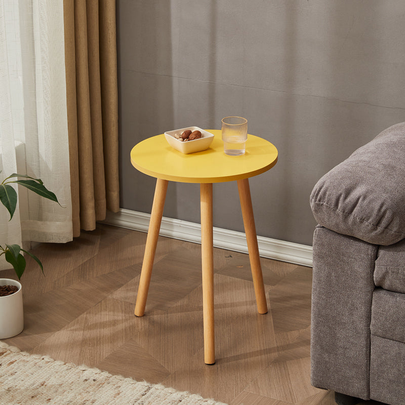 Traditional Style Cocktail Table Artificial Wood White/yellow/natural Color Coffee Table 16"L x 16"W x 20.5"H Yellow Shelves Not Included Clearhalo 'Coffee & Accent Tables' 'End & Side Tables' 'end_side_table' 'end_side_tables' 'furn' 'furn_end_side_tables' 'Furniture' 'furniture_end_side_table' 'Living Room Furniture' 5058245