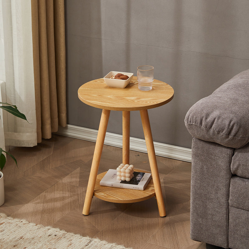 Traditional Style Cocktail Table Artificial Wood White/yellow/natural Color Coffee Table 16"L x 16"W x 20.5"H Natural Shelves Included Clearhalo 'Coffee & Accent Tables' 'End & Side Tables' 'end_side_table' 'end_side_tables' 'furn' 'furn_end_side_tables' 'Furniture' 'furniture_end_side_table' 'Living Room Furniture' 5058249