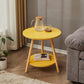 Traditional Style Cocktail Table Artificial Wood White/yellow/natural Color Coffee Table 20"L x 20"W x 20.5"H Yellow Shelves Included Clearhalo 'Coffee & Accent Tables' 'End & Side Tables' 'end_side_table' 'end_side_tables' 'furn' 'furn_end_side_tables' 'Furniture' 'furniture_end_side_table' 'Living Room Furniture' 5058250