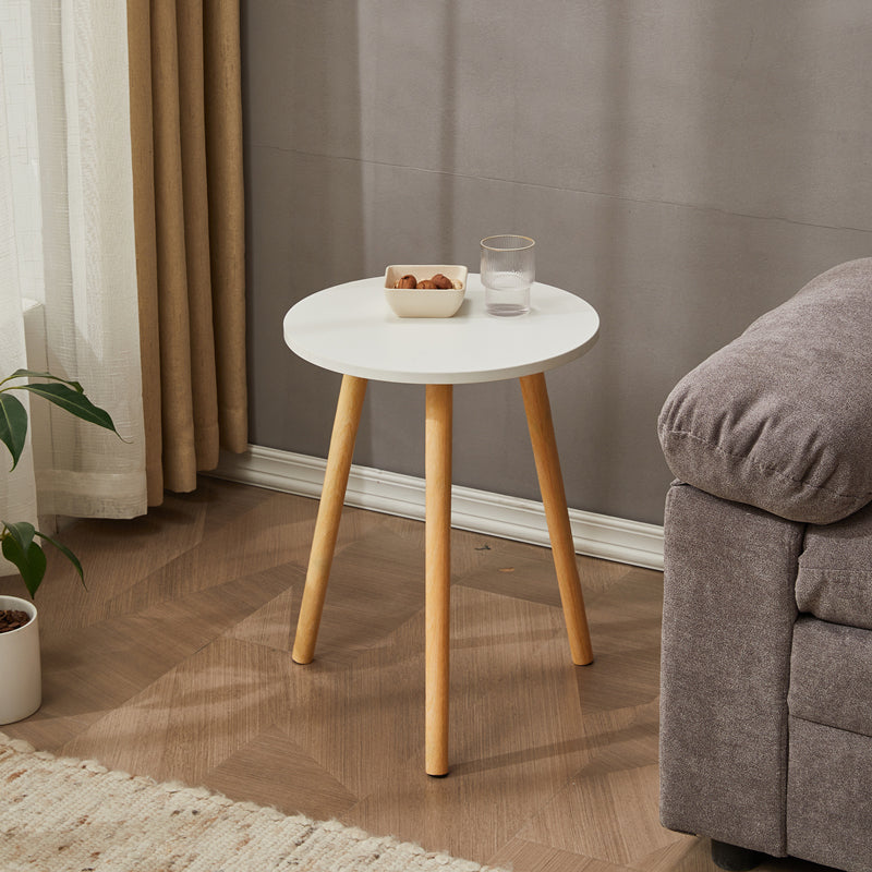 Traditional Style Cocktail Table Artificial Wood White/yellow/natural Color Coffee Table 16"L x 16"W x 20.5"H White Shelves Not Included Clearhalo 'Coffee & Accent Tables' 'End & Side Tables' 'end_side_table' 'end_side_tables' 'furn' 'furn_end_side_tables' 'Furniture' 'furniture_end_side_table' 'Living Room Furniture' 5058258