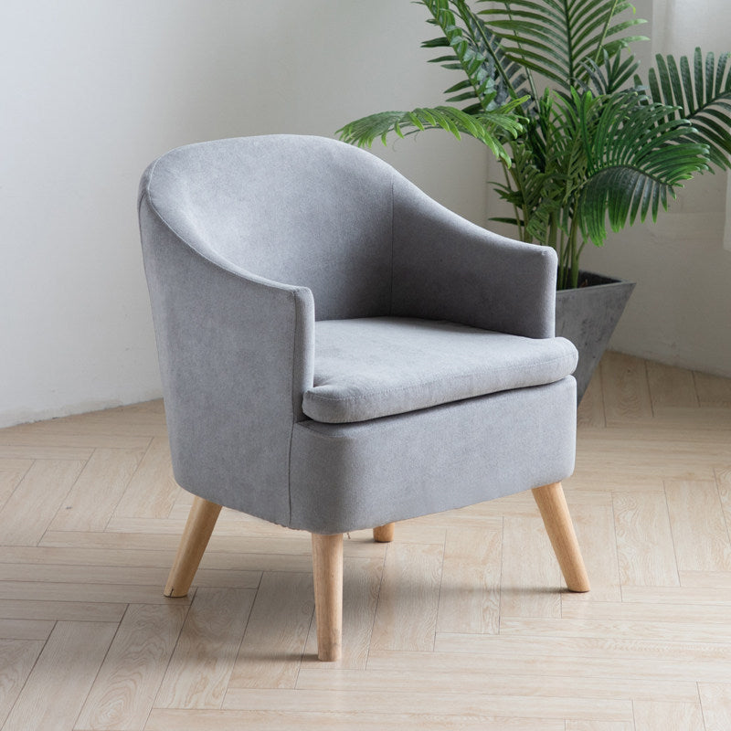 Linen Chair 25" L x22.8" W x28.7" H Arms Included Chair for Living Room Grey Clearhalo 'Accent Chairs' 'accent_chairs' 'Chairs & Seating' 'furn' 'furn_accent_chairs' 'Furniture' 'furniture_accent_chairs' 'Living Room Furniture' 5058268