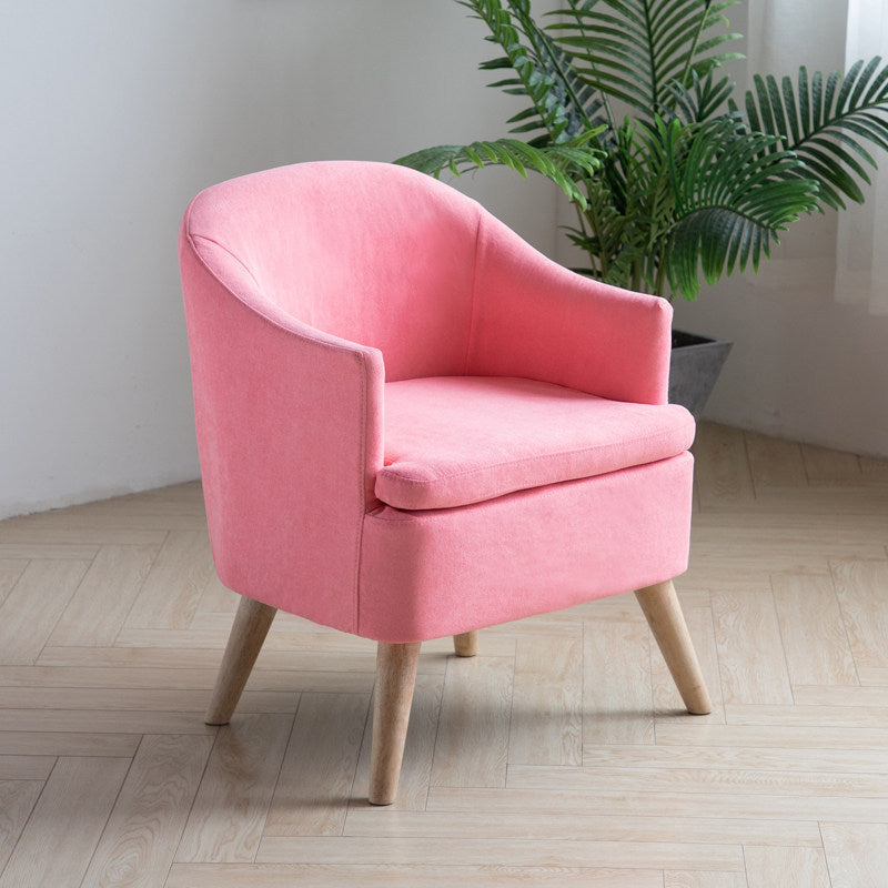 Linen Chair 25" L x22.8" W x28.7" H Arms Included Chair for Living Room Pink Clearhalo 'Accent Chairs' 'accent_chairs' 'Chairs & Seating' 'furn' 'furn_accent_chairs' 'Furniture' 'furniture_accent_chairs' 'Living Room Furniture' 5058275