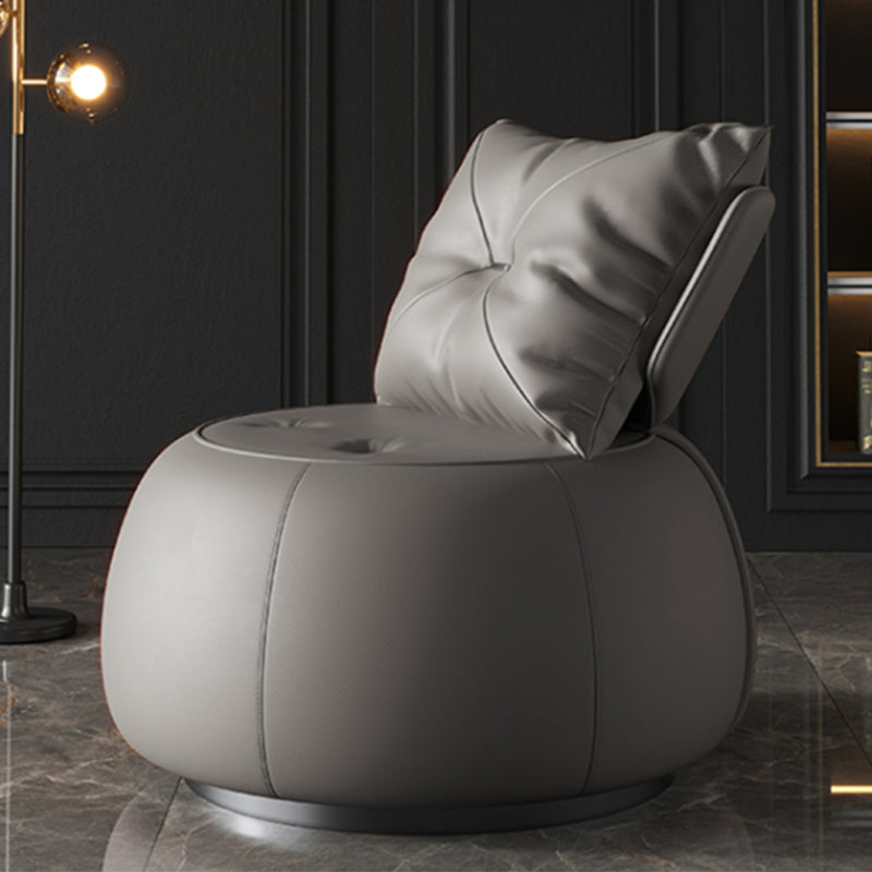 Faux Leather Chair 29.9" L x29.9 W x29.9" H Armless Chair for Living Room Gray Clearhalo 'Accent Chairs' 'accent_chairs' 'Chairs & Seating' 'furn' 'furn_accent_chairs' 'Furniture' 'furniture_accent_chairs' 'Living Room Furniture' 5058281