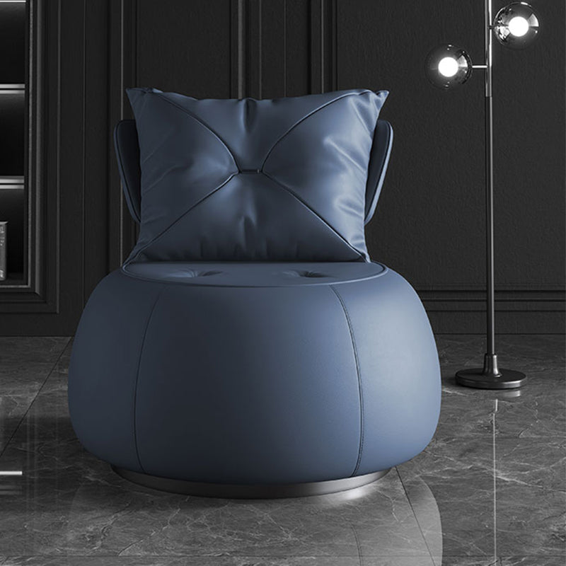 Faux Leather Chair 29.9" L x29.9 W x29.9" H Armless Chair for Living Room Blue Clearhalo 'Accent Chairs' 'accent_chairs' 'Chairs & Seating' 'furn' 'furn_accent_chairs' 'Furniture' 'furniture_accent_chairs' 'Living Room Furniture' 5058282