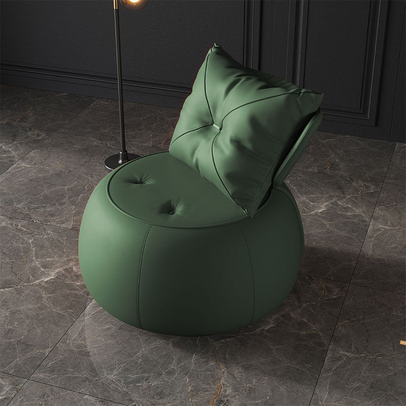 Faux Leather Chair 29.9" L x29.9 W x29.9" H Armless Chair for Living Room Green Clearhalo 'Accent Chairs' 'accent_chairs' 'Chairs & Seating' 'furn' 'furn_accent_chairs' 'Furniture' 'furniture_accent_chairs' 'Living Room Furniture' 5058284