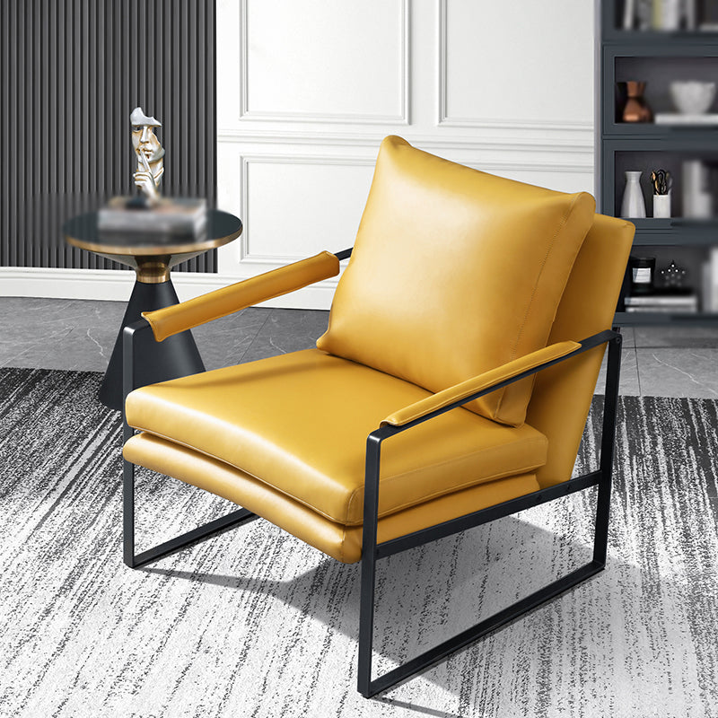 Faux Leather Chair 27.5" L x27.9" W x29.5" H Arms Included Chair Down Clearhalo 'Accent Chairs' 'accent_chairs' 'Chairs & Seating' 'furn' 'furn_accent_chairs' 'Furniture' 'furniture_accent_chairs' 'Living Room Furniture' 5058293