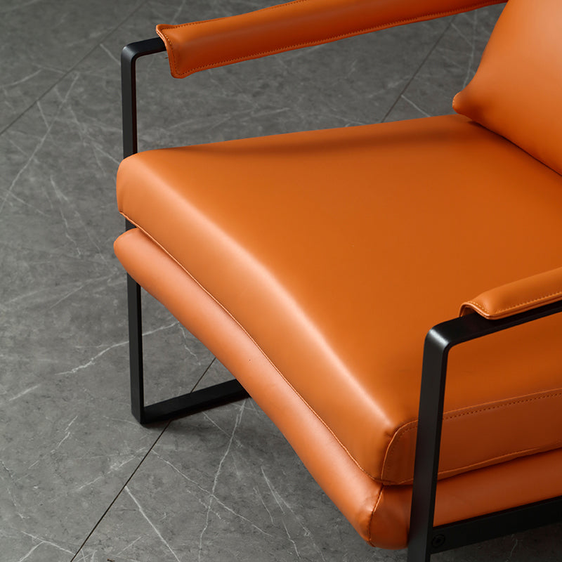 Faux Leather Chair 27.5" L x27.9" W x29.5" H Arms Included Chair Clearhalo 'Accent Chairs' 'accent_chairs' 'Chairs & Seating' 'furn' 'furn_accent_chairs' 'Furniture' 'furniture_accent_chairs' 'Living Room Furniture' 5058299