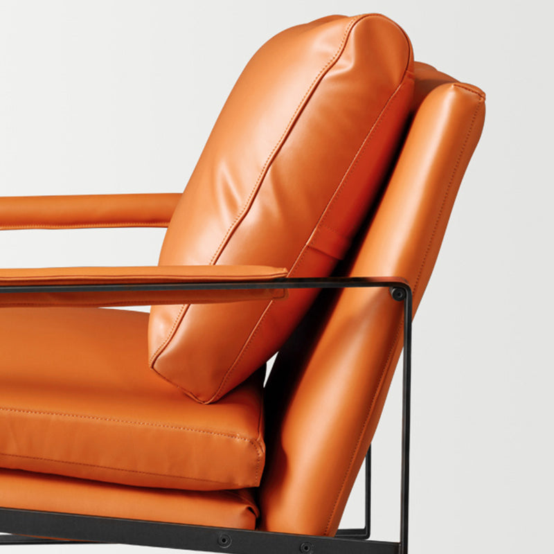 Faux Leather Chair 27.5" L x27.9" W x29.5" H Arms Included Chair Clearhalo 'Accent Chairs' 'accent_chairs' 'Chairs & Seating' 'furn' 'furn_accent_chairs' 'Furniture' 'furniture_accent_chairs' 'Living Room Furniture' 5058300