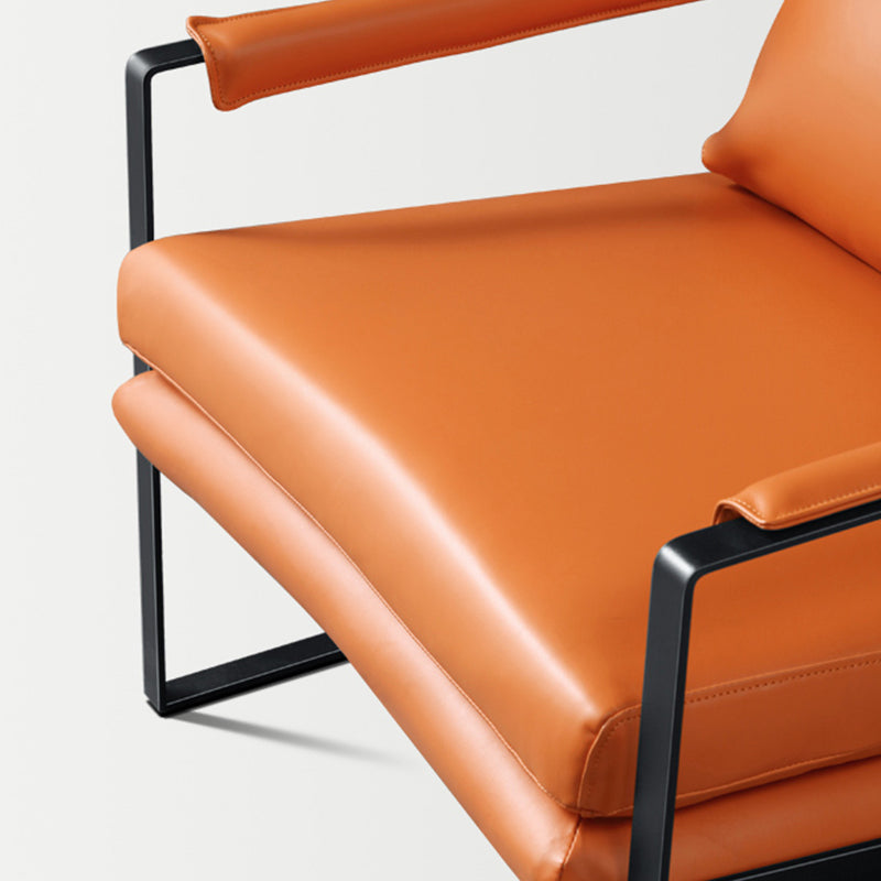 Faux Leather Chair 27.5" L x27.9" W x29.5" H Arms Included Chair Clearhalo 'Accent Chairs' 'accent_chairs' 'Chairs & Seating' 'furn' 'furn_accent_chairs' 'Furniture' 'furniture_accent_chairs' 'Living Room Furniture' 5058302