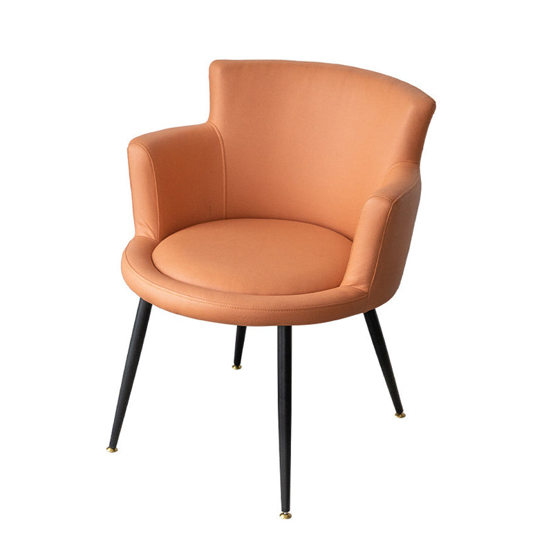 Faux Leather Chair 21.2" L x21.2" W x29.5" H Arms Included Chair Yellow Non-Swivel Clearhalo 'Accent Chairs' 'accent_chairs' 'Chairs & Seating' 'furn' 'furn_accent_chairs' 'Furniture' 'furniture_accent_chairs' 'Living Room Furniture' 5058312