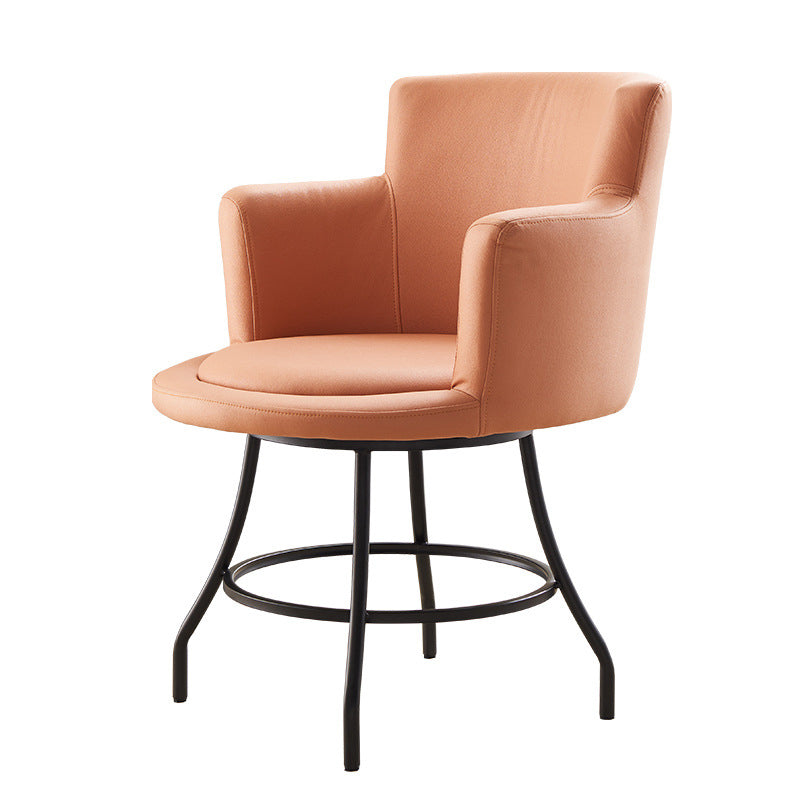 Faux Leather Chair 21.2" L x21.2" W x29.5" H Arms Included Chair Yellow Swivel Clearhalo 'Accent Chairs' 'accent_chairs' 'Chairs & Seating' 'furn' 'furn_accent_chairs' 'Furniture' 'furniture_accent_chairs' 'Living Room Furniture' 5058314