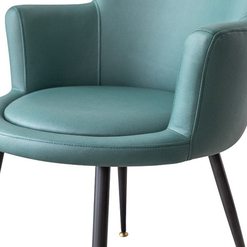 Faux Leather Chair 21.2" L x21.2" W x29.5" H Arms Included Chair Clearhalo 'Accent Chairs' 'accent_chairs' 'Chairs & Seating' 'furn' 'furn_accent_chairs' 'Furniture' 'furniture_accent_chairs' 'Living Room Furniture' 5058320