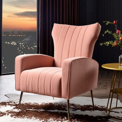 Modern Chair 26.7" L x26.7" W x 40.5" H Arms Included Chair for Bedroom Pink Clearhalo 'Accent Chairs' 'accent_chairs' 'Chairs & Seating' 'furn' 'furn_accent_chairs' 'Furniture' 'furniture_accent_chairs' 'Living Room Furniture' 5058325