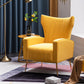 Modern Chair 26.7" L x26.7" W x 40.5" H Arms Included Chair for Bedroom Yellow Clearhalo 'Accent Chairs' 'accent_chairs' 'Chairs & Seating' 'furn' 'furn_accent_chairs' 'Furniture' 'furniture_accent_chairs' 'Living Room Furniture' 5058326