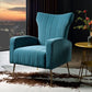 Modern Chair 26.7" L x26.7" W x 40.5" H Arms Included Chair for Bedroom Lake Blue Clearhalo 'Accent Chairs' 'accent_chairs' 'Chairs & Seating' 'furn' 'furn_accent_chairs' 'Furniture' 'furniture_accent_chairs' 'Living Room Furniture' 5058328