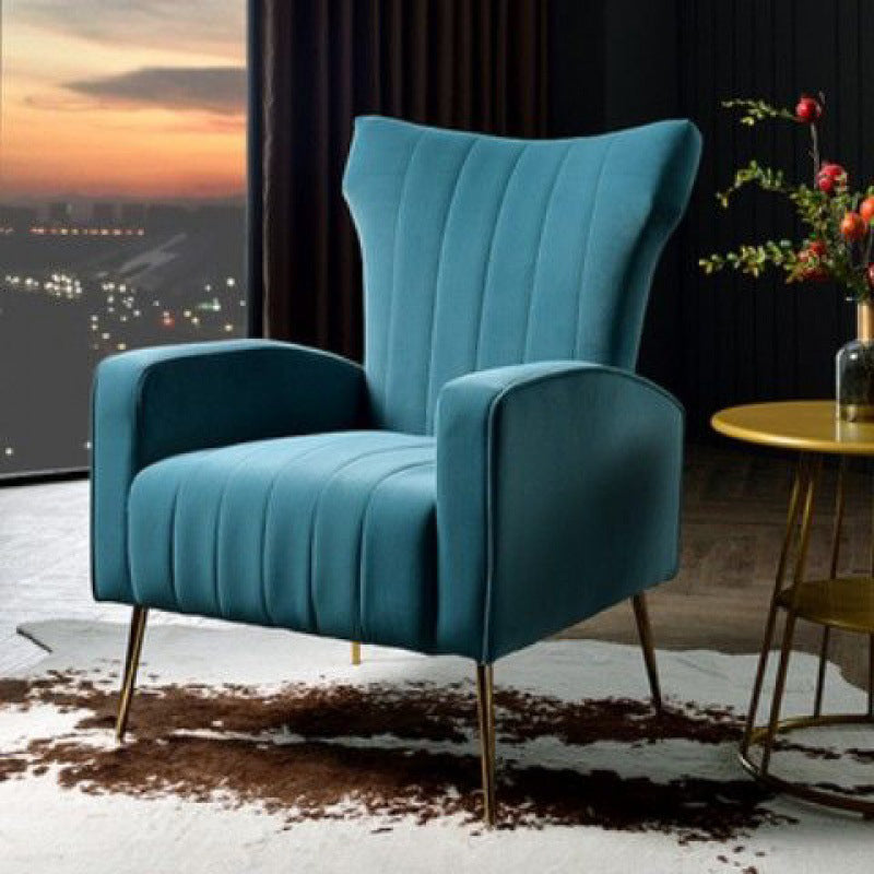 Modern Chair 26.7" L x26.7" W x 40.5" H Arms Included Chair for Bedroom Lake Blue Clearhalo 'Accent Chairs' 'accent_chairs' 'Chairs & Seating' 'furn' 'furn_accent_chairs' 'Furniture' 'furniture_accent_chairs' 'Living Room Furniture' 5058328