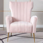 Modern Chair 26.7" L x26.7" W x 40.5" H Arms Included Chair for Bedroom Nude Pink Clearhalo 'Accent Chairs' 'accent_chairs' 'Chairs & Seating' 'furn' 'furn_accent_chairs' 'Furniture' 'furniture_accent_chairs' 'Living Room Furniture' 5058335