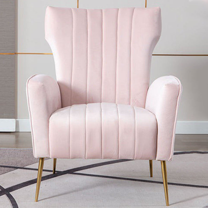 Modern Chair 26.7" L x26.7" W x 40.5" H Arms Included Chair for Bedroom Nude Pink Clearhalo 'Accent Chairs' 'accent_chairs' 'Chairs & Seating' 'furn' 'furn_accent_chairs' 'Furniture' 'furniture_accent_chairs' 'Living Room Furniture' 5058335