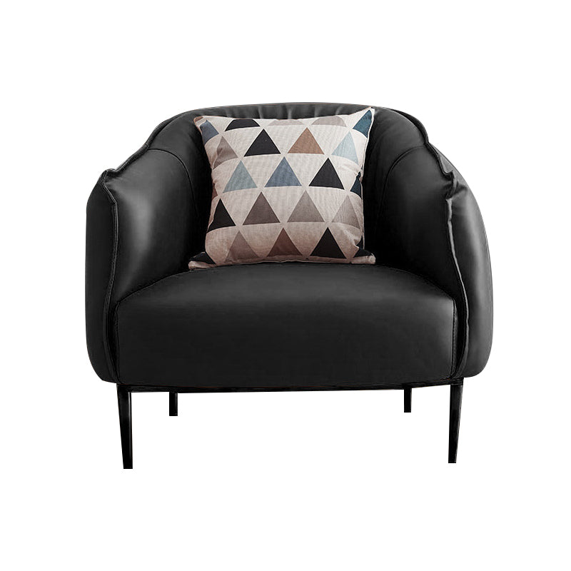 Faux Leather Chair32.6" L x 31.8" W x 29.9" H Arms Included Chair for Bedroom Clearhalo 'Accent Chairs' 'accent_chairs' 'Chairs & Seating' 'Furniture' 'furniture_accent_chairs' 'Living Room Furniture' 5058356