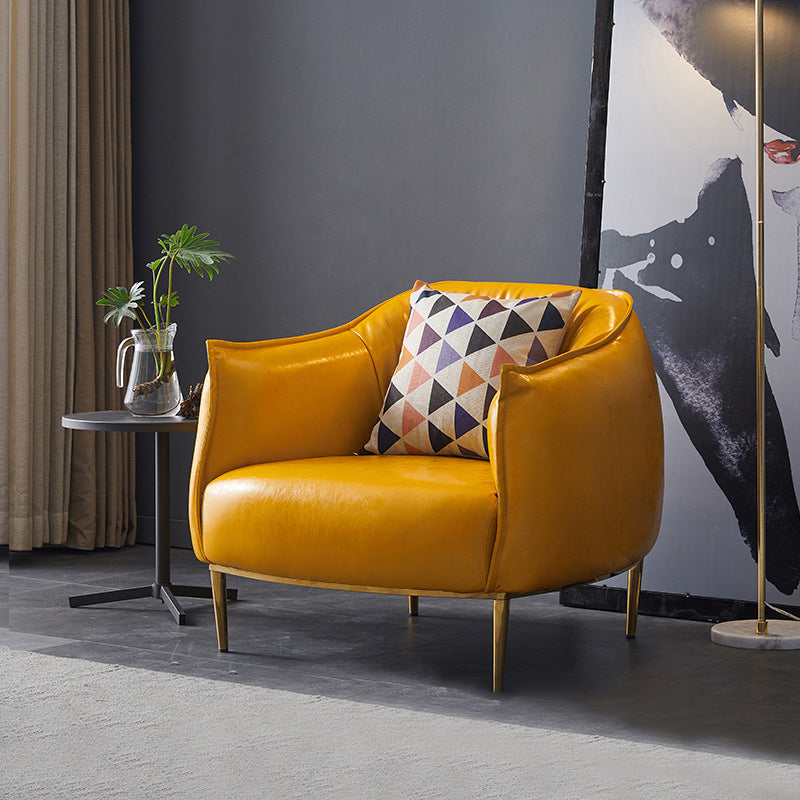 Faux Leather Chair32.6" L x 31.8" W x 29.9" H Arms Included Chair for Bedroom Clearhalo 'Accent Chairs' 'accent_chairs' 'Chairs & Seating' 'Furniture' 'furniture_accent_chairs' 'Living Room Furniture' 5058359