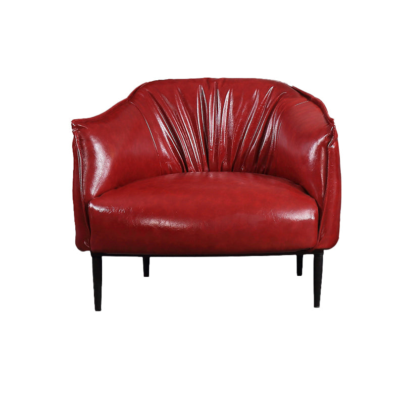Faux Leather Chair32.6" L x 31.8" W x 29.9" H Arms Included Chair for Bedroom Clearhalo 'Accent Chairs' 'accent_chairs' 'Chairs & Seating' 'Furniture' 'furniture_accent_chairs' 'Living Room Furniture' 5058361