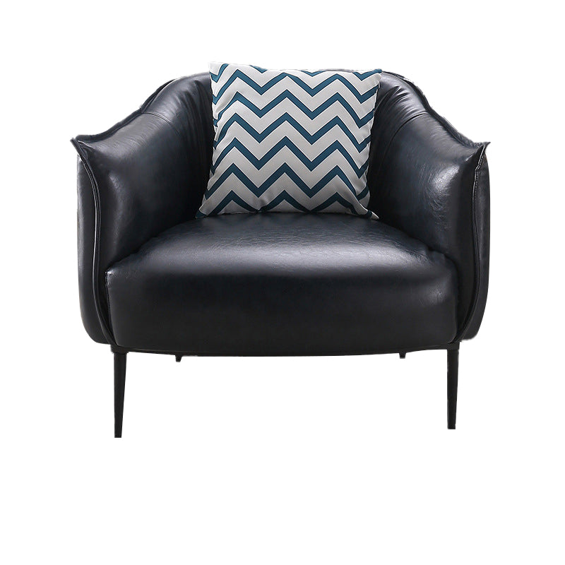 Faux Leather Chair32.6" L x 31.8" W x 29.9" H Arms Included Chair for Bedroom Clearhalo 'Accent Chairs' 'accent_chairs' 'Chairs & Seating' 'Furniture' 'furniture_accent_chairs' 'Living Room Furniture' 5058369